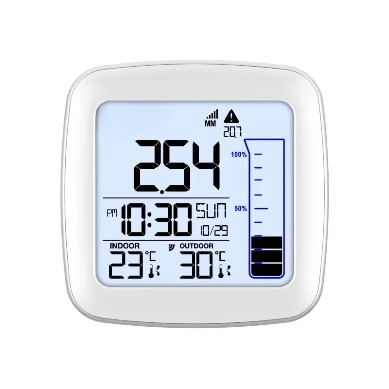 Rain Gauge Digital - デジタル屋内および屋外温度計と雨量計（リモートセンサー付きワイヤレス）