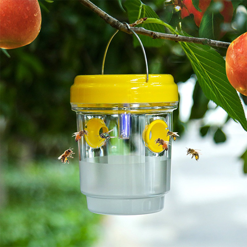 Smart Garden Light Camera - ソーラー式果物蠅捕獲器 庭園果樹園用小型飛翔昆虫捕獲器 バケツ型ソーラーLEDライト付きバケツ 屋外防水蜂捕獲器