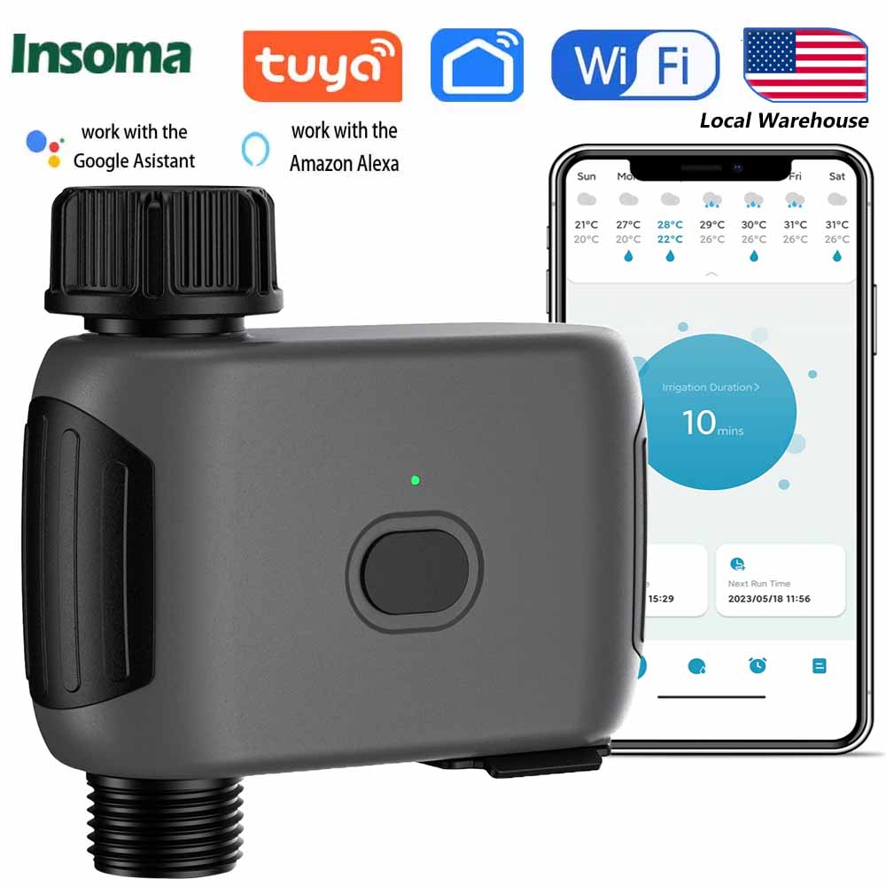 Smart Garden Hose Timer - INSOMA自動植物灌漑スマートWifiスプリンクラータイマーリモコン式散水タイマー（庭、芝生、屋外蛇口用）