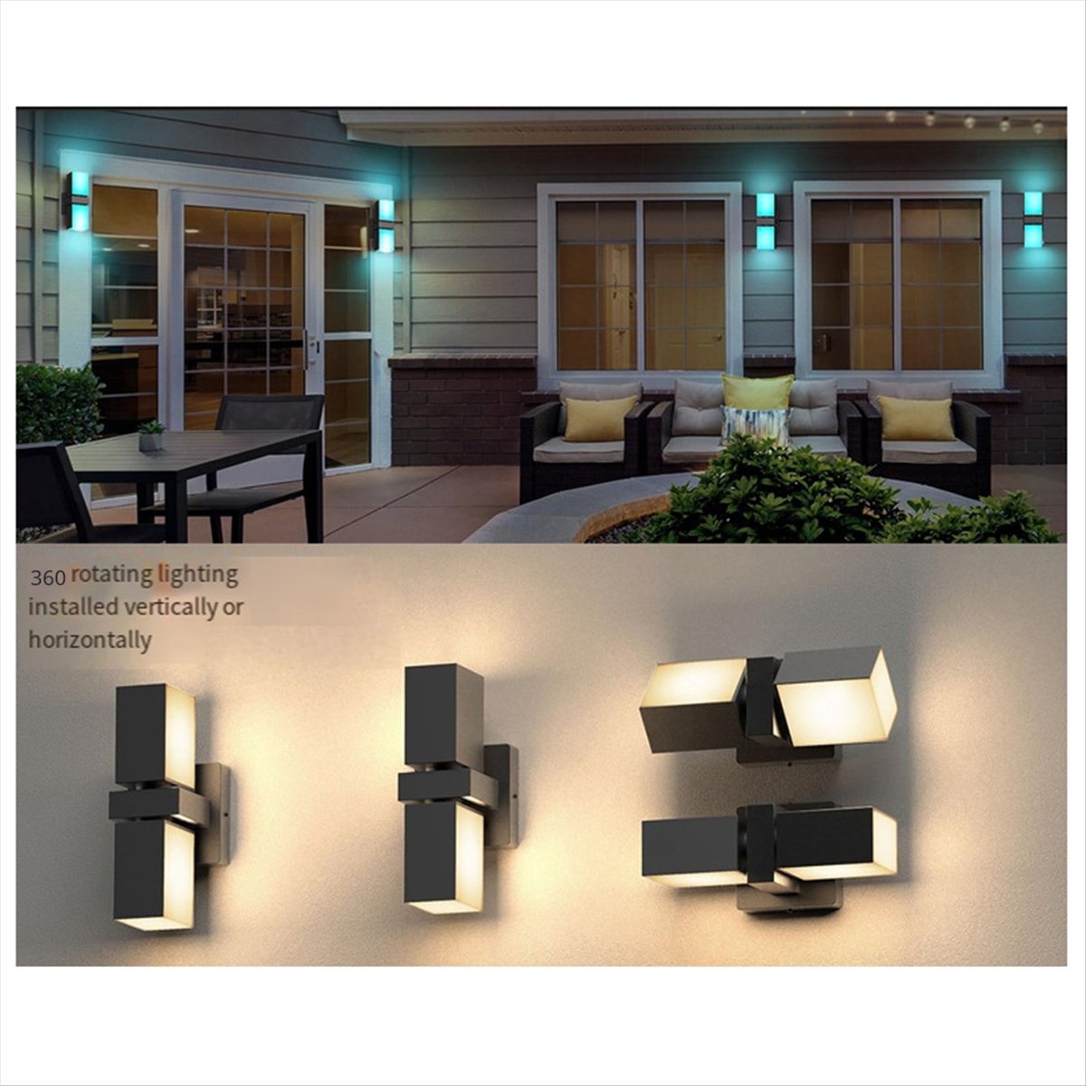 Smart Garden Fence & Balcony Hanging Planter - AA19 LEDウォールライト デュアルヘッド バルコニーランプ IP65 防水