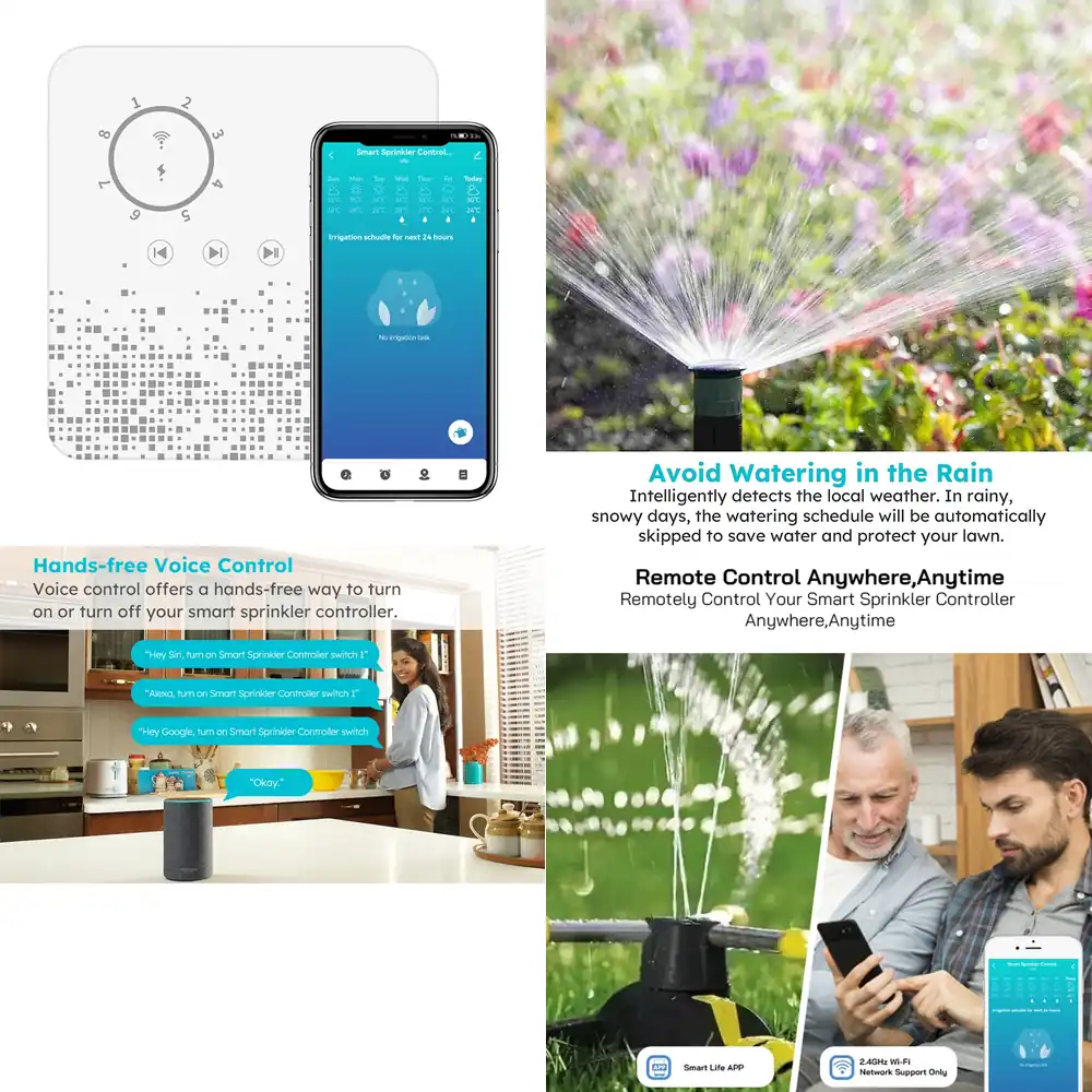 Smart Garden Zone - Qwinn 2026-Rehentスマートアプリ 8ゾーン散水灌漑タイマー WiFi制御 ガーデンワーク Alexa