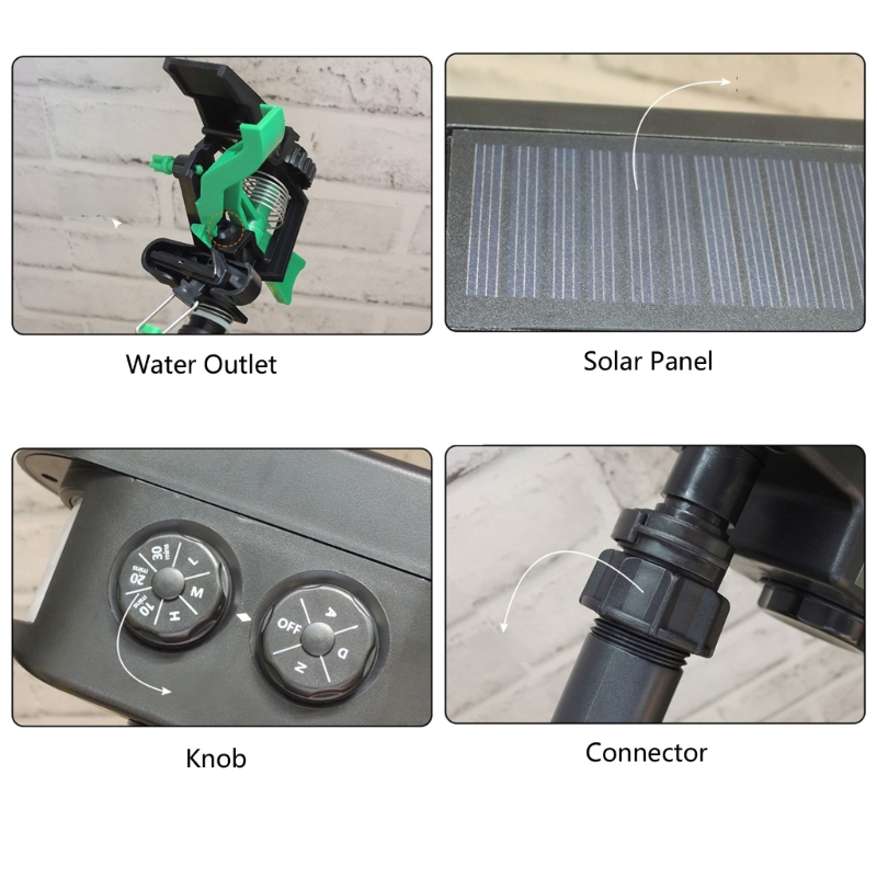 Smart Garden Construct - ソーラーオートマチックガーデンウォーターデバイスプログラム可能なタイマー耐候性jomd