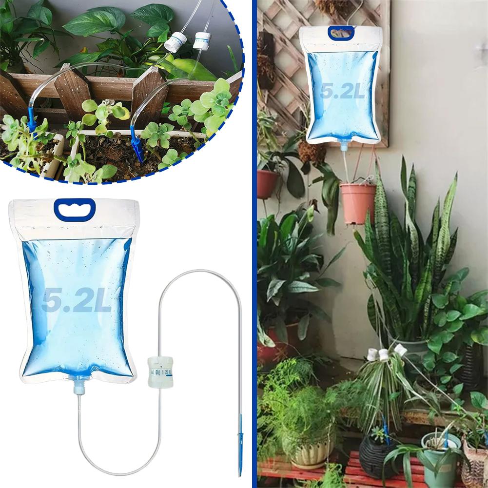Smart Garden Tower - 5.2L 調整可能な自動点滴散水缶システム透明水タンク灌漑装置家庭菜園植物散水ツール用