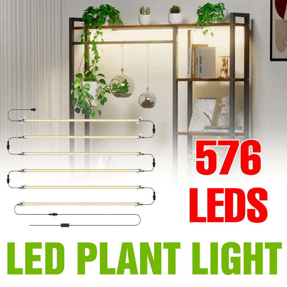 Led Plant Light Strip - 12ヘッドLED育成ライトストリップフルスペクトル栽培ランプ30/50CM屋内花卉鉢植え植物育成ボックス補助照明EUプラグ