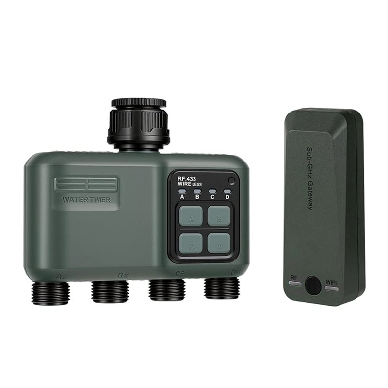 Smart Garden Zone - A97I-Wifi ガーデンホース用ウォータータイマー、スマートホース灌漑コントローラー 4 ゾーン、Wifi 機能付きスプリンクラータイマー US