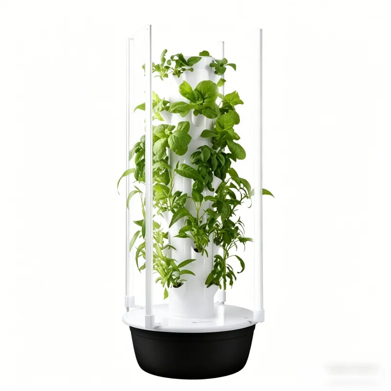 Smart Garden Tower - スペースツリー垂直水耕栽培タワー スマート野菜プランター 室内/屋外 家庭菜園 土を使わないエアロポニック栽培システム