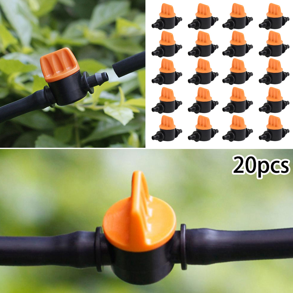 Smart Garden Hose Timer - 20 個ホースバルブガーデンタップガーデン点滴灌漑継手パイプコネクタ水バルブ 4/7 ミリメートル水流制御バルブ