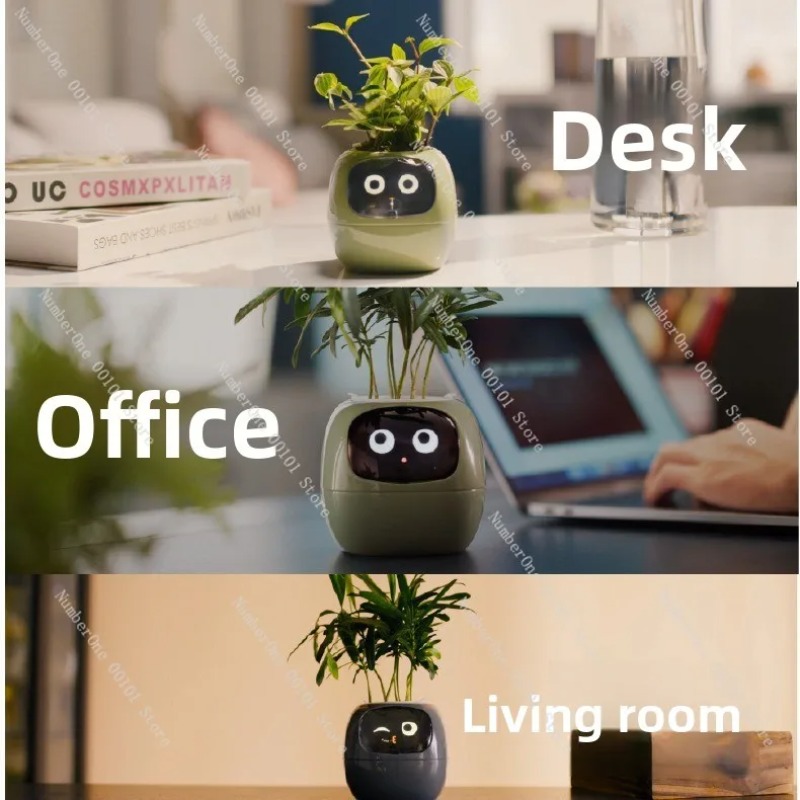 Self Watering Pot Sensor - USB充電式自動給水植木鉢、スマートセンサー付きプラスチック製室内用植木鉢