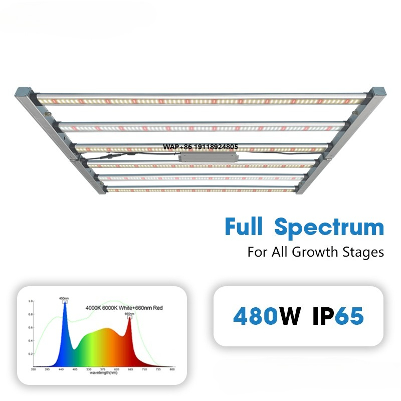 Plant Grow Light Full Spectrum - 高出力業務用LED植物育成ライト 480W-600W 6000K-660NM フルスペクトル 6コブバー 3000K-4000K