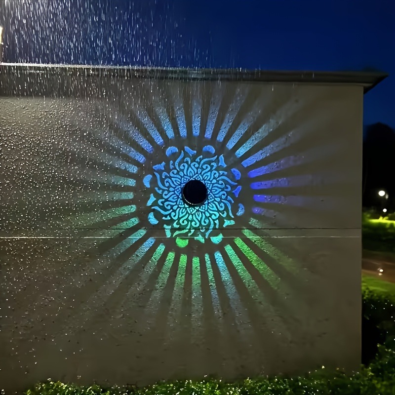 Smart Garden Light Camera - ソーラーLEDウォールライトマンダラプロジェクションランタン防水屋外中庭装飾ランプソーラーハンギングランタンガーデン用