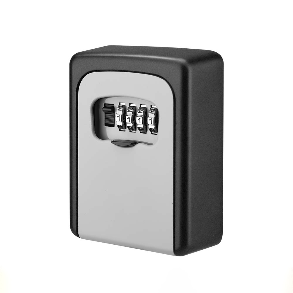 Smart Garden Gate Lock - 金属製のパスワードロック付き収納ボックス,4桁のパスワード付きキーボックス,防水,屋外,壁取り付け,盗難防止