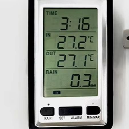 Rain Gauge Digital - デジタルワイヤレス雨量計気象観測ステーション（RCC伝送機能付き）屋内外温度モニターと降雨量データメーター
