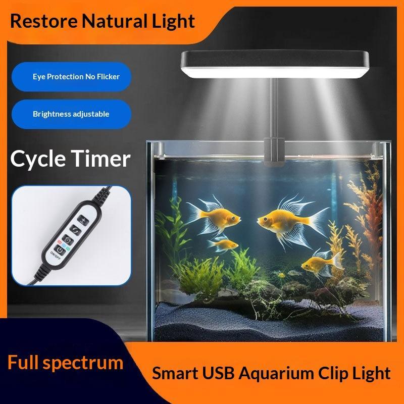 Plant Grow Light Full Spectrum - フルスペクトルLED水槽ライト 360度調整可能 タイマー付き 水草育成ライト