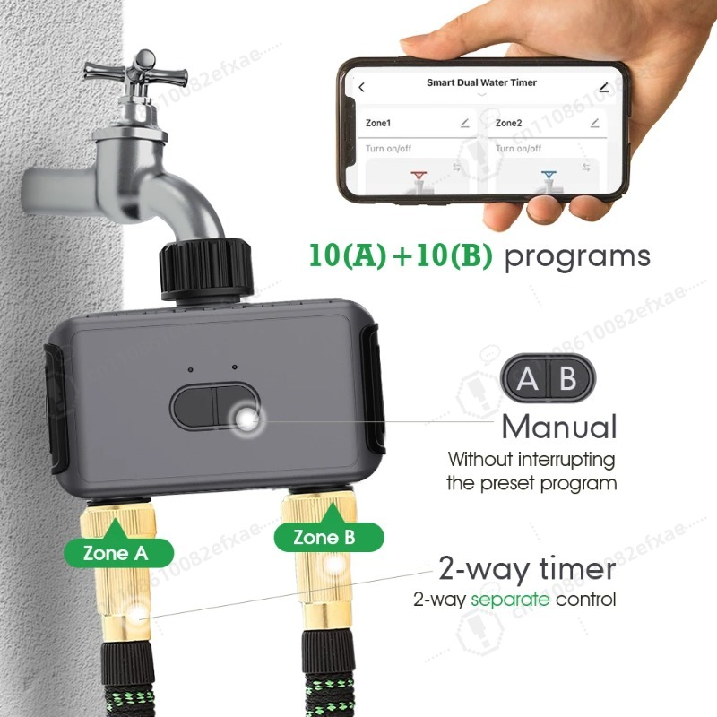 デュアルゾーンスマートWiFi灌漑タイマー、Bluetoot - Smart Garden Zone のレビューと価格