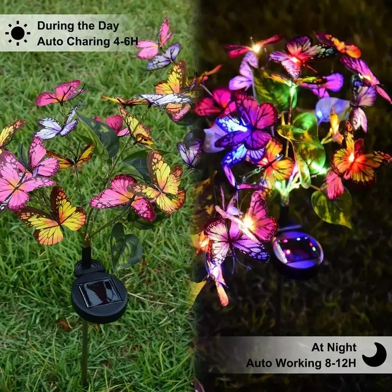 ソーラー LED バタフライガーデンライト防水カラフルな屋外 - Smart Garden Light Camera のレビューと価格