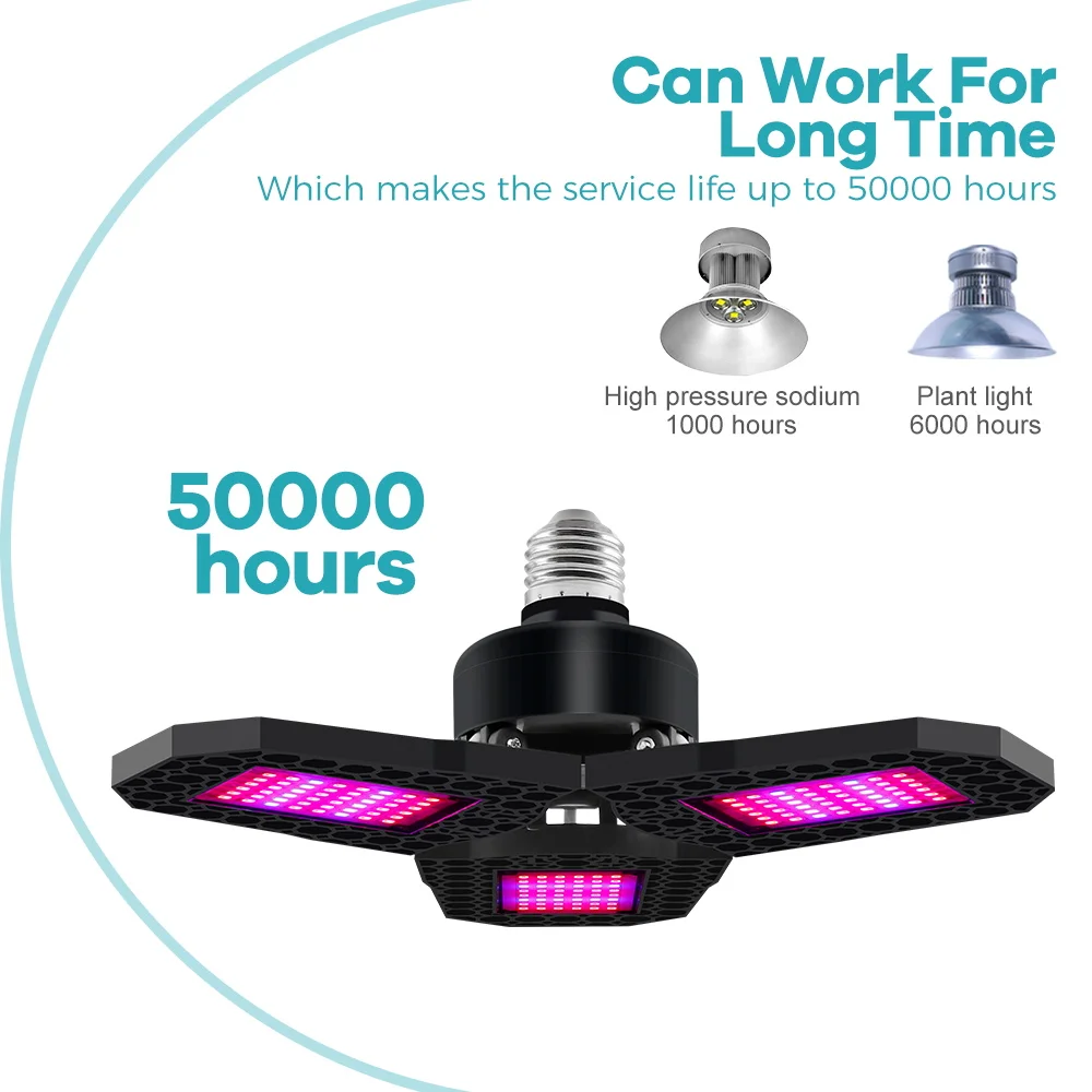 3 ファンリーフ折りたたみ式 LED 成長ライト 200 ワ - Plant Grow Light Full Spectrum のレビューと価格