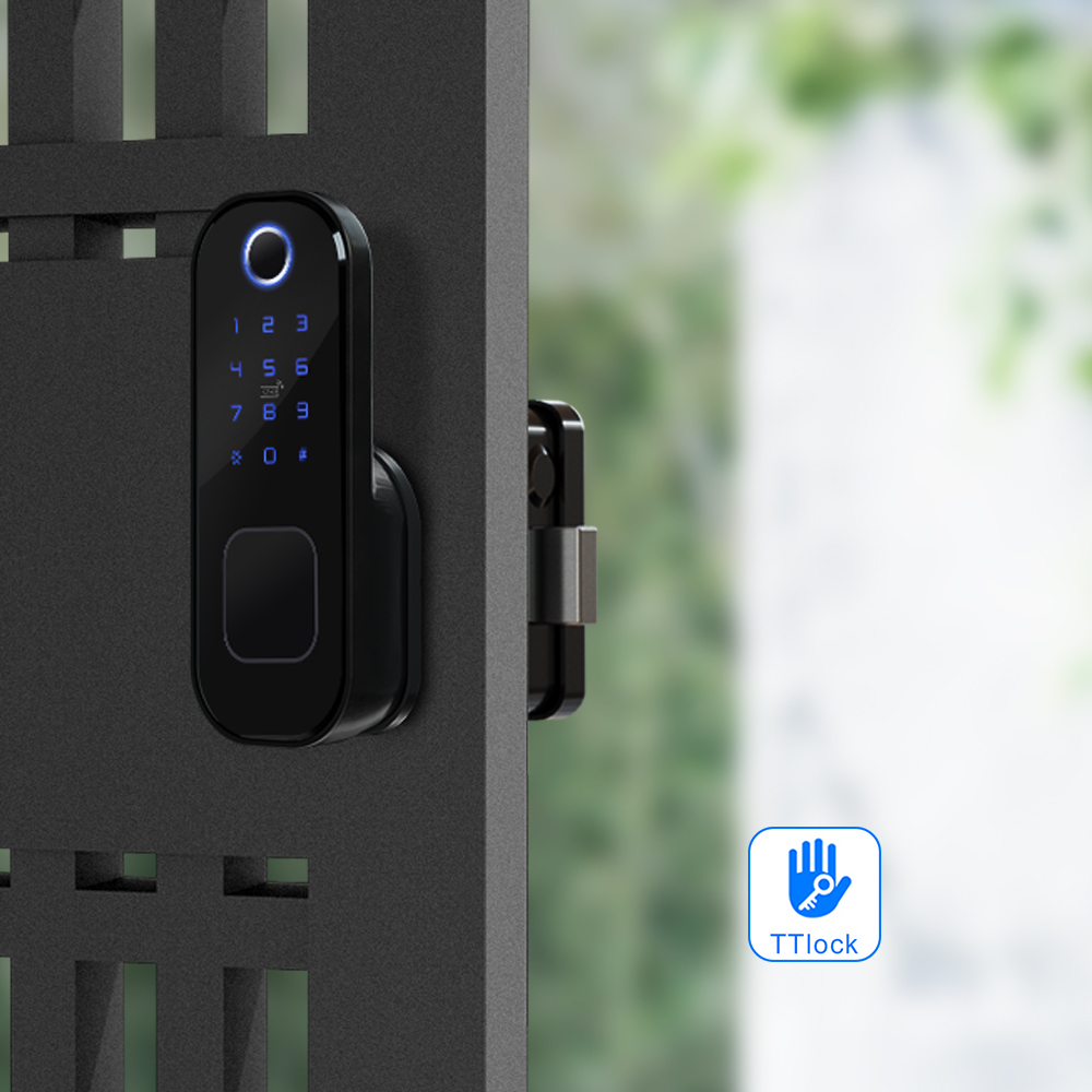 インテリジェントドアロック,両面指紋センサー,RFIDカード - Smart Garden Gate Lock のレビューと価格