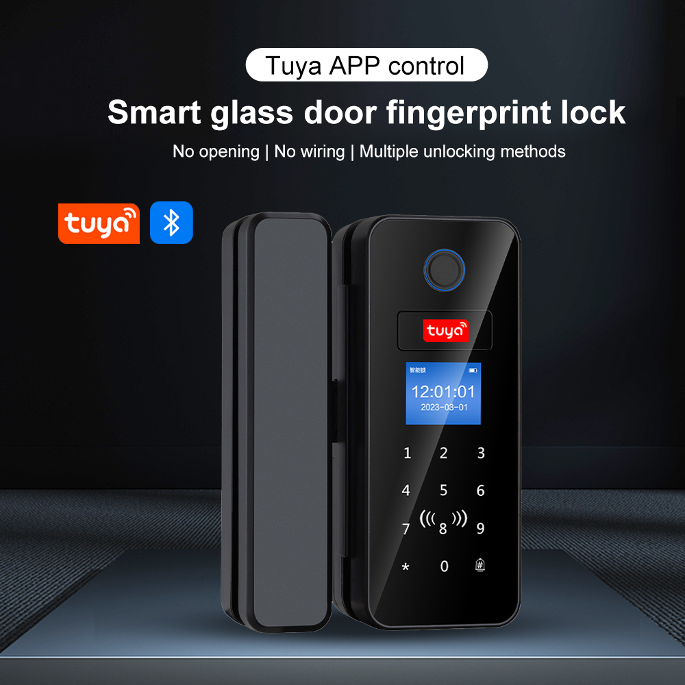 ダブルフックスマートガラスドアロックガラス引き戸 Tuya  - Smart Garden Gate Lock のレビューと価格