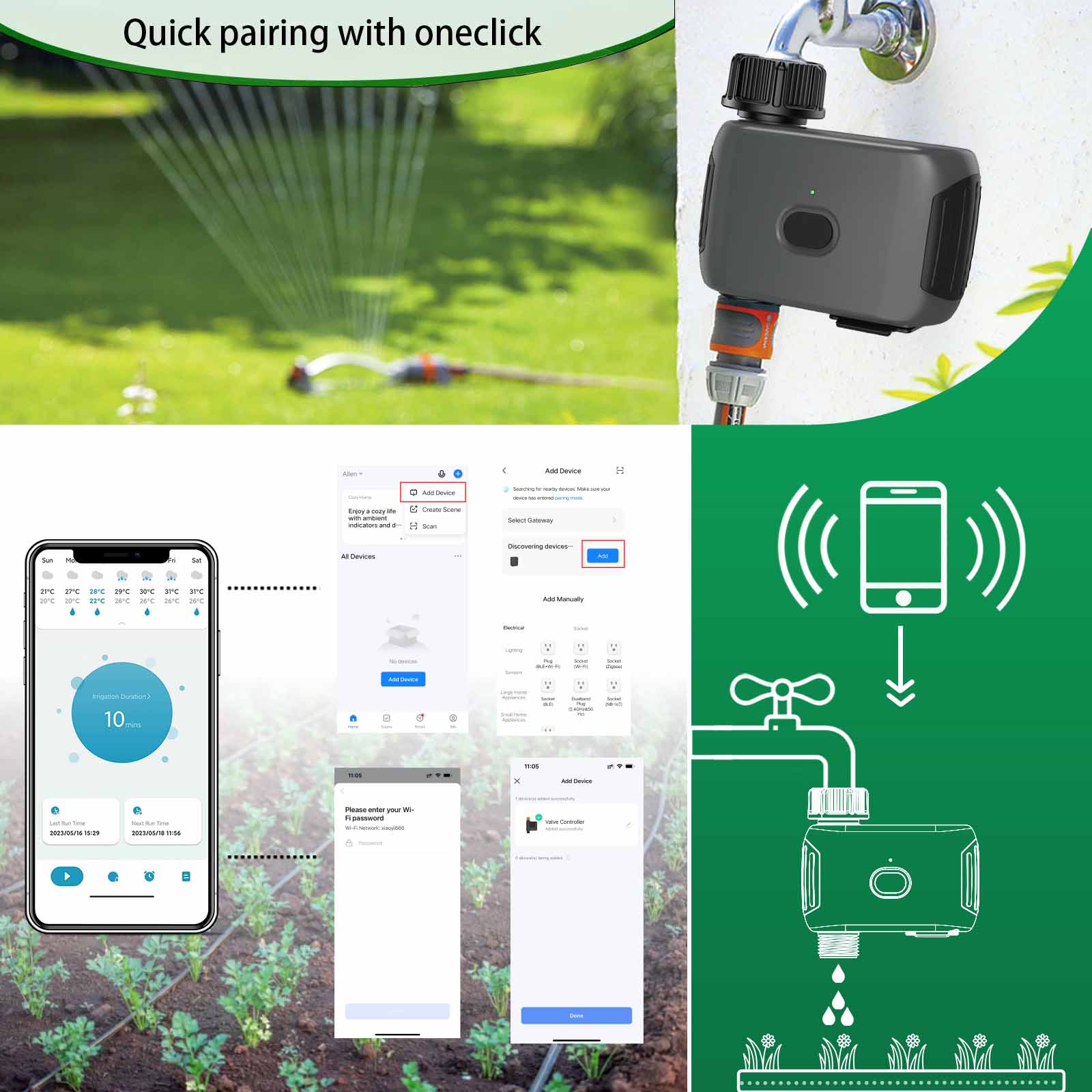 INSOMA自動植物灌漑スマートWifiスプリンクラータイマ - Smart Garden Hose Timer のレビューと価格