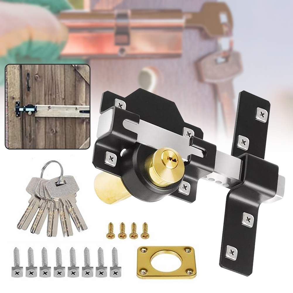 納屋のドアロック、ガレージゲートロック、プレミアムロングスロ - Smart Garden Gate Lock のレビューと価格