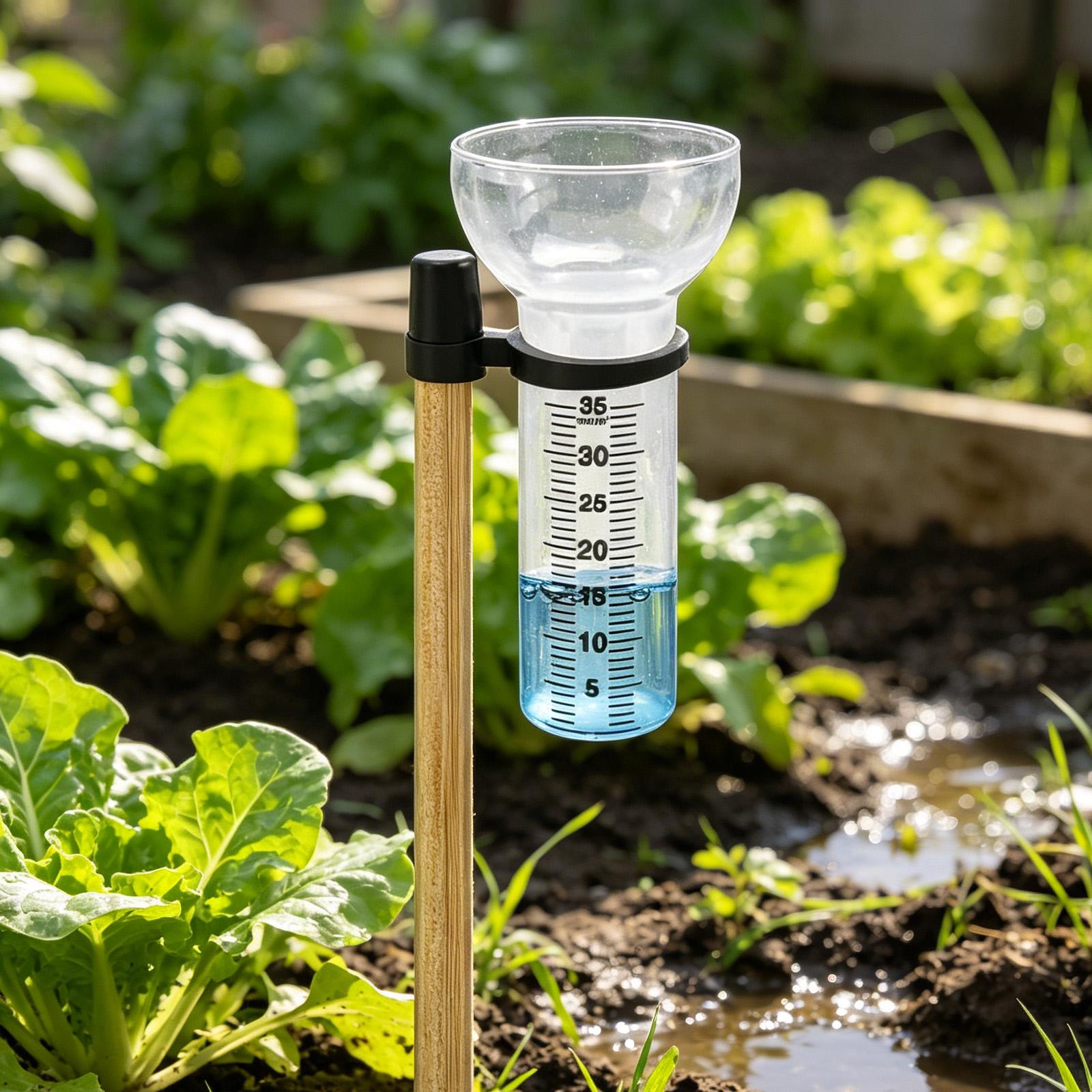 雨量計 2個入り 正確なガラスカップ スタンド付き 雨量計  - Rain Gauge Digital のレビューと価格