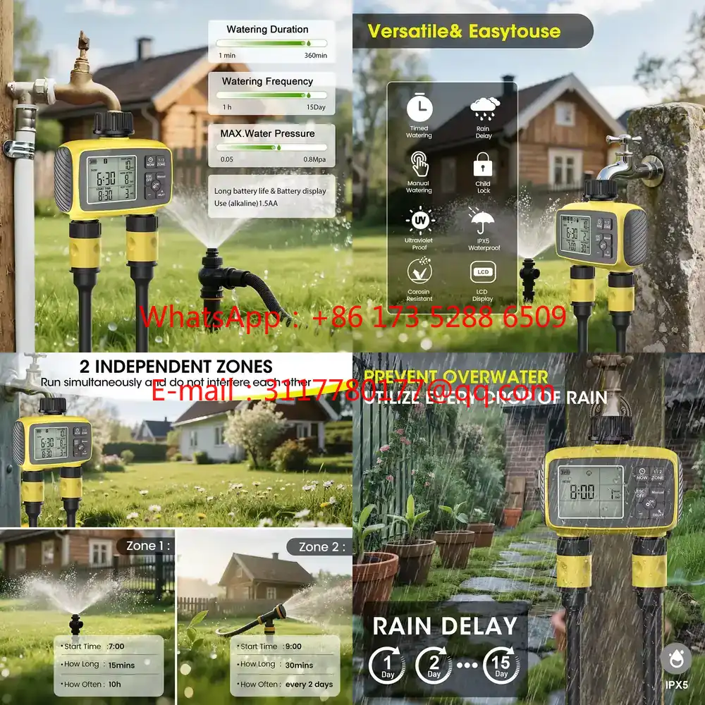WAP01 大型画面ディスプレイ ガーデン灌漑タイマー 2口 - Smart Garden Zone のレビューと価格