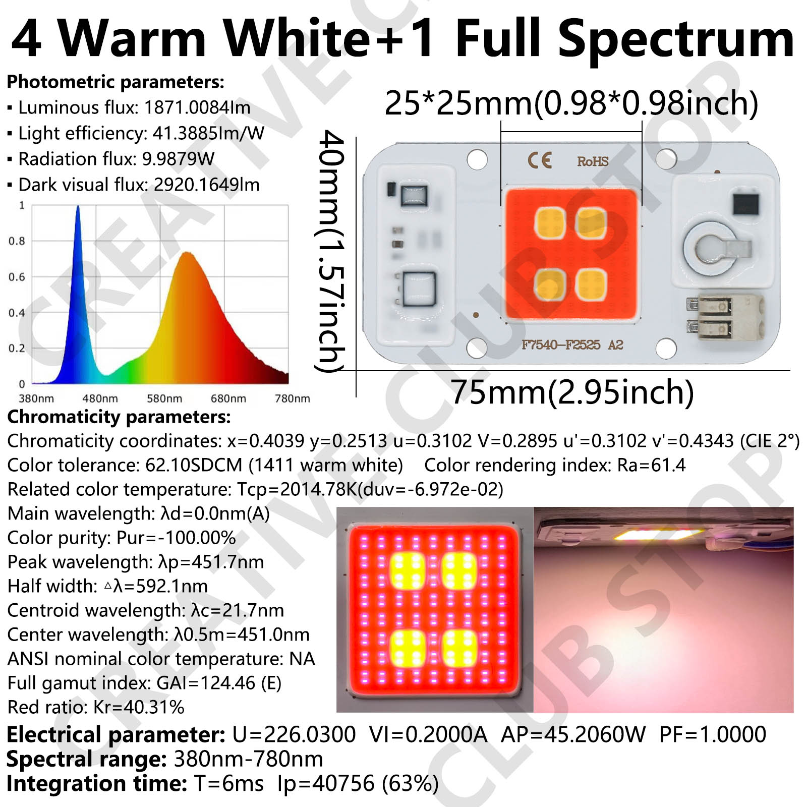 LEDフィトランプ,穂軸チップ溶接,フルスペクトル,プレート - Plant Grow Light Full Spectrum のレビューと価格