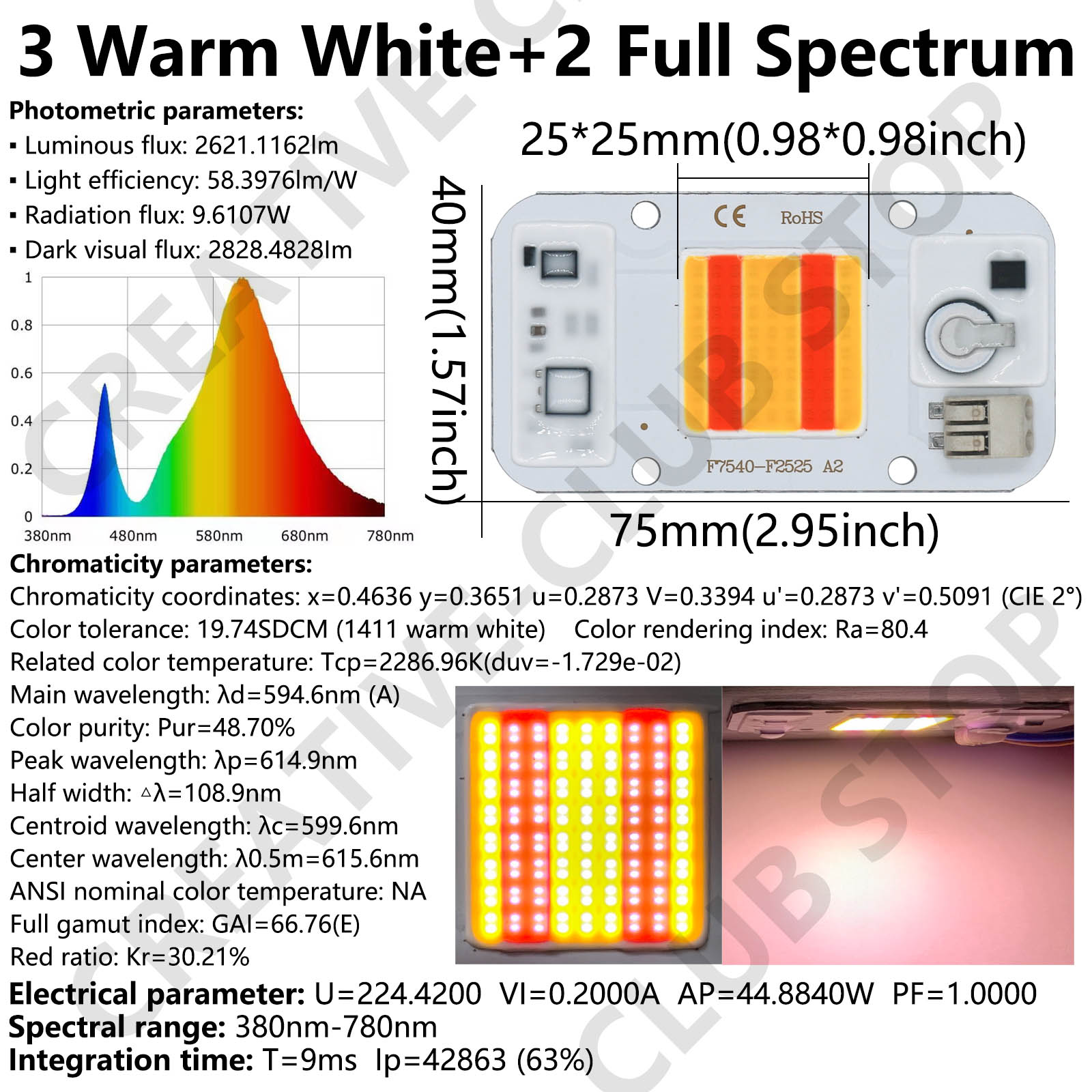 LEDフィトランプ,穂軸チップ溶接,フルスペクトル,プレート - Plant Grow Light Full Spectrum のレビューと価格