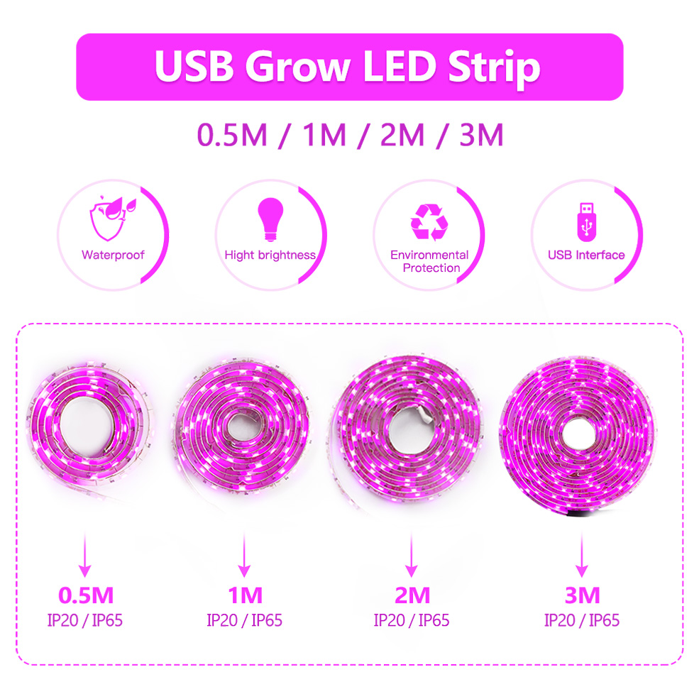 USB フルスペクトル LED 成長ライトストリップ 0.5 - Led Plant Light Strip のレビューと価格