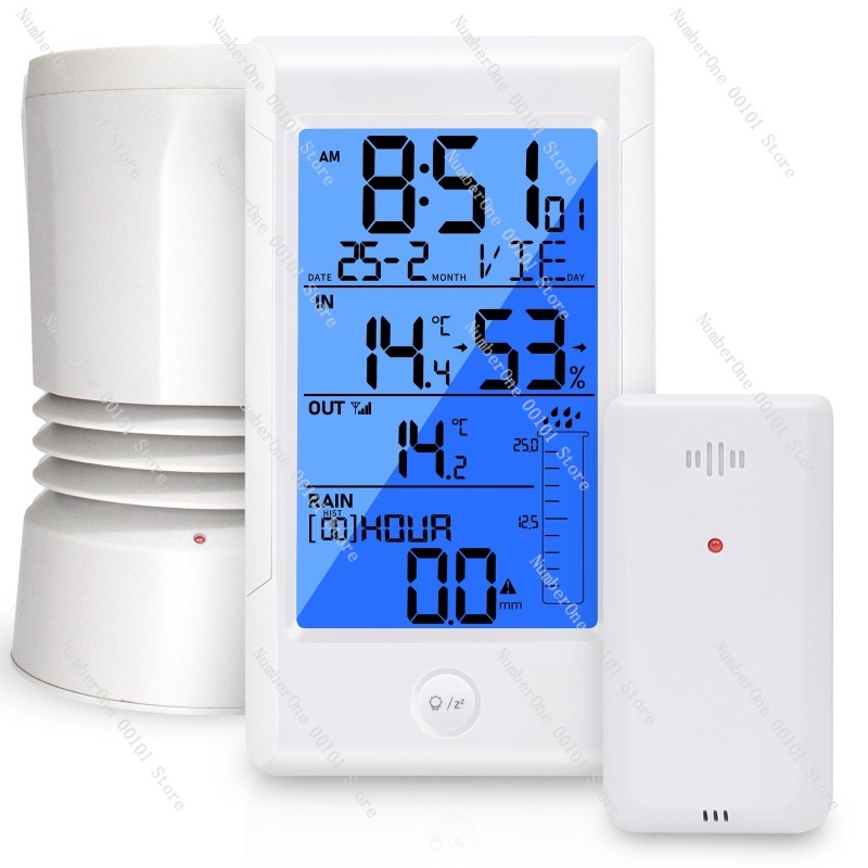 ワイヤレス気象観測ステーション、雨量計付き、屋内外温度湿度モ - Rain Gauge Digital のレビューと価格