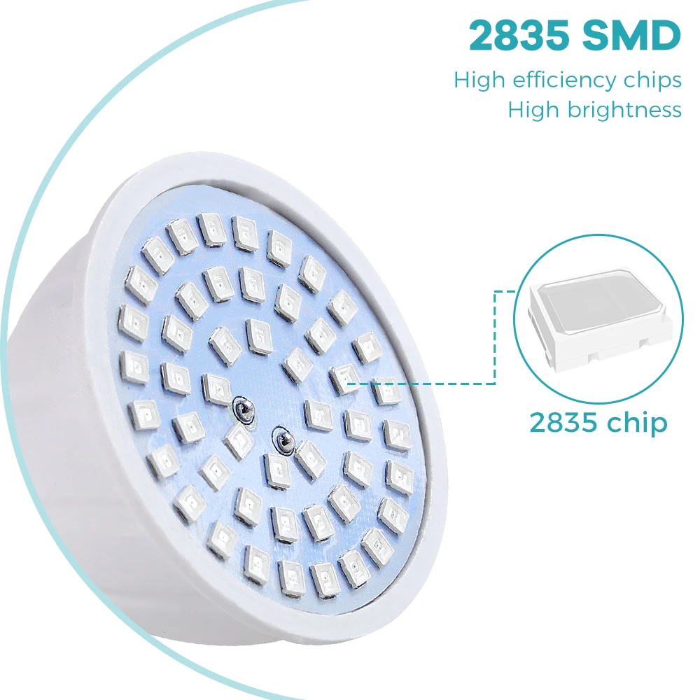 成長ライト E27 フルスペクトル LED 植物電球 GU1 - Plant Grow Light Full Spectrum のレビューと価格