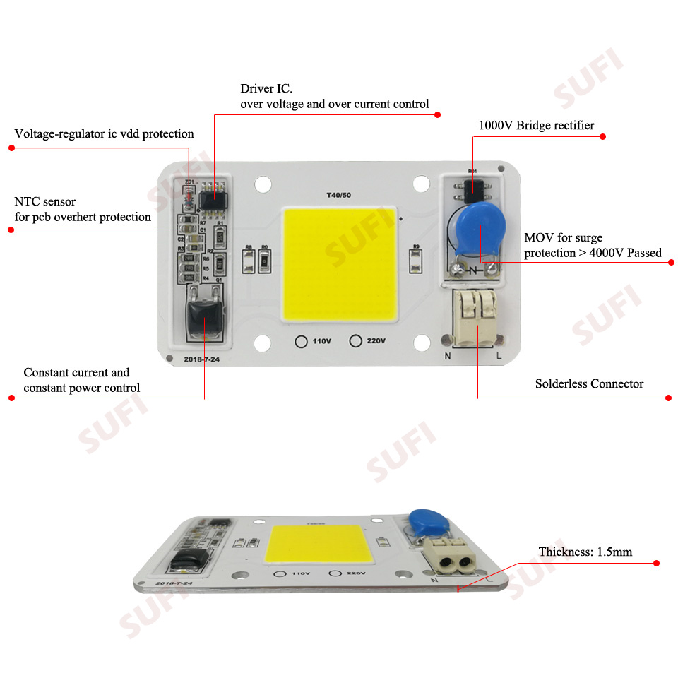スマート IC 20 ワット 30 ワット 50 ワットウォ - Plant Grow Light Full Spectrum のレビューと価格