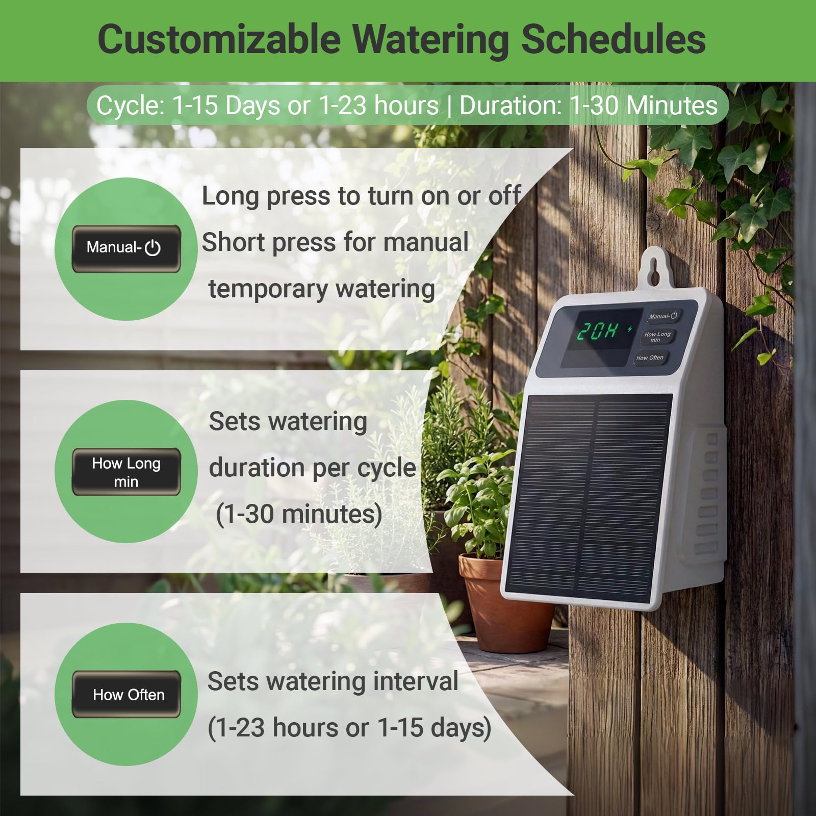 改良型ソーラー点滴灌漑システム 自動散水装置 家庭菜園、バル - Smart Garden Tower のレビューと価格