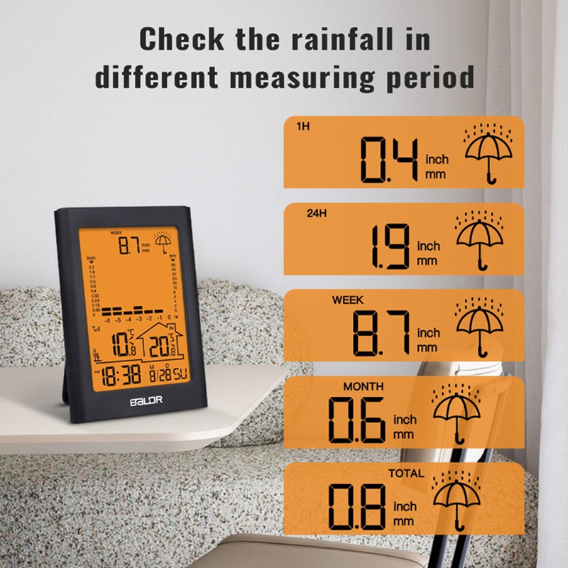 屋外デジタル気象ステーション,ワイヤレス,LCDディスプレイ - Rain Gauge Digital のレビューと価格