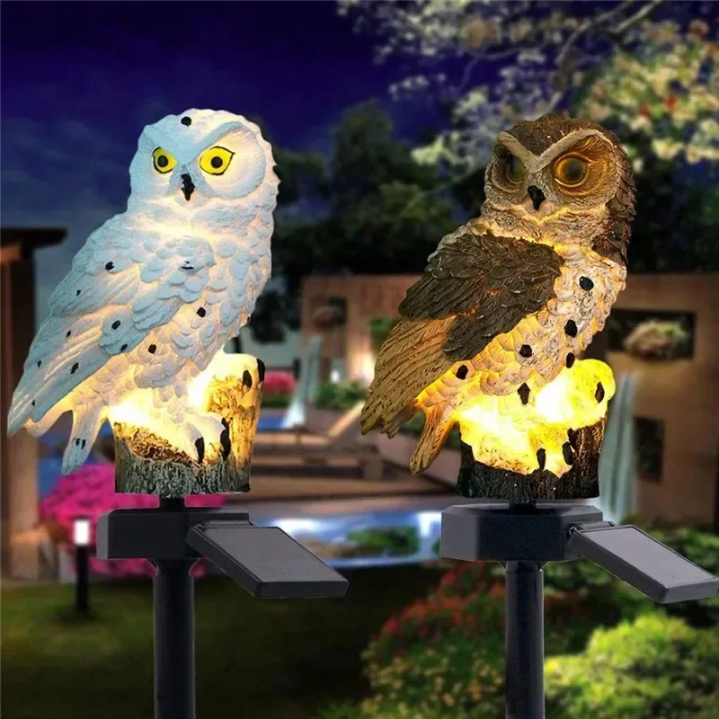 ソーラーフクロウ像ガーデンライトLED防水屋外装飾、庭やパテ - Smart Garden Light Camera のレビューと価格