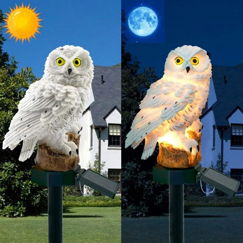 ソーラーフクロウ像ガーデンライトLED防水屋外装飾、庭やパテ - Smart Garden Light Camera のレビューと価格