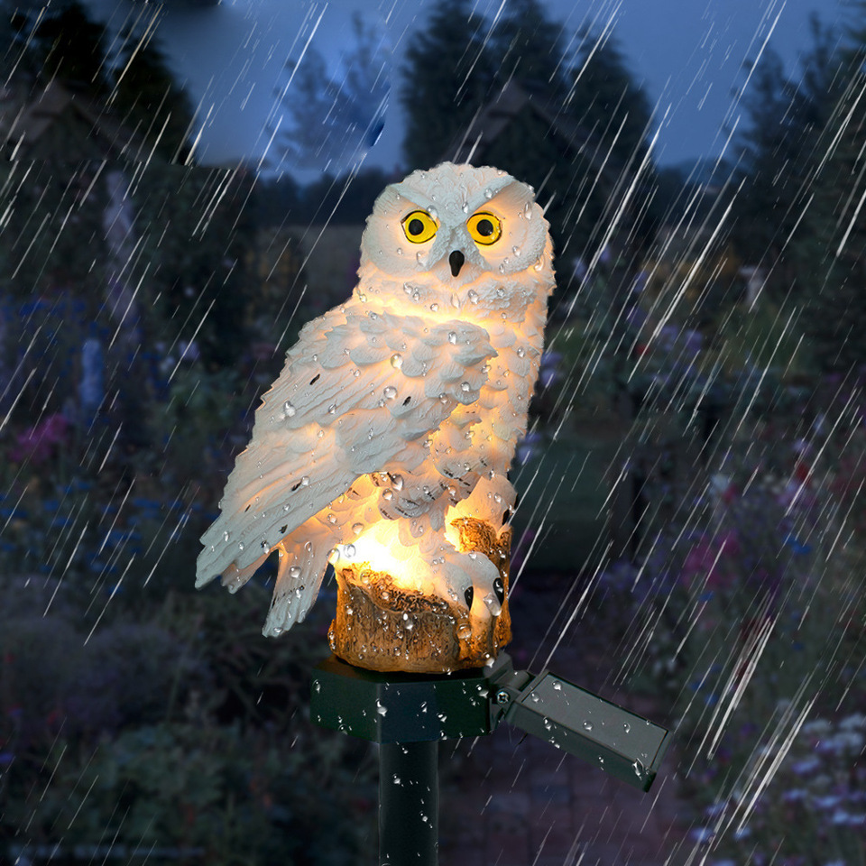 ソーラーフクロウ像ガーデンライトLED防水屋外装飾、庭やパテ - Smart Garden Light Camera のレビューと価格