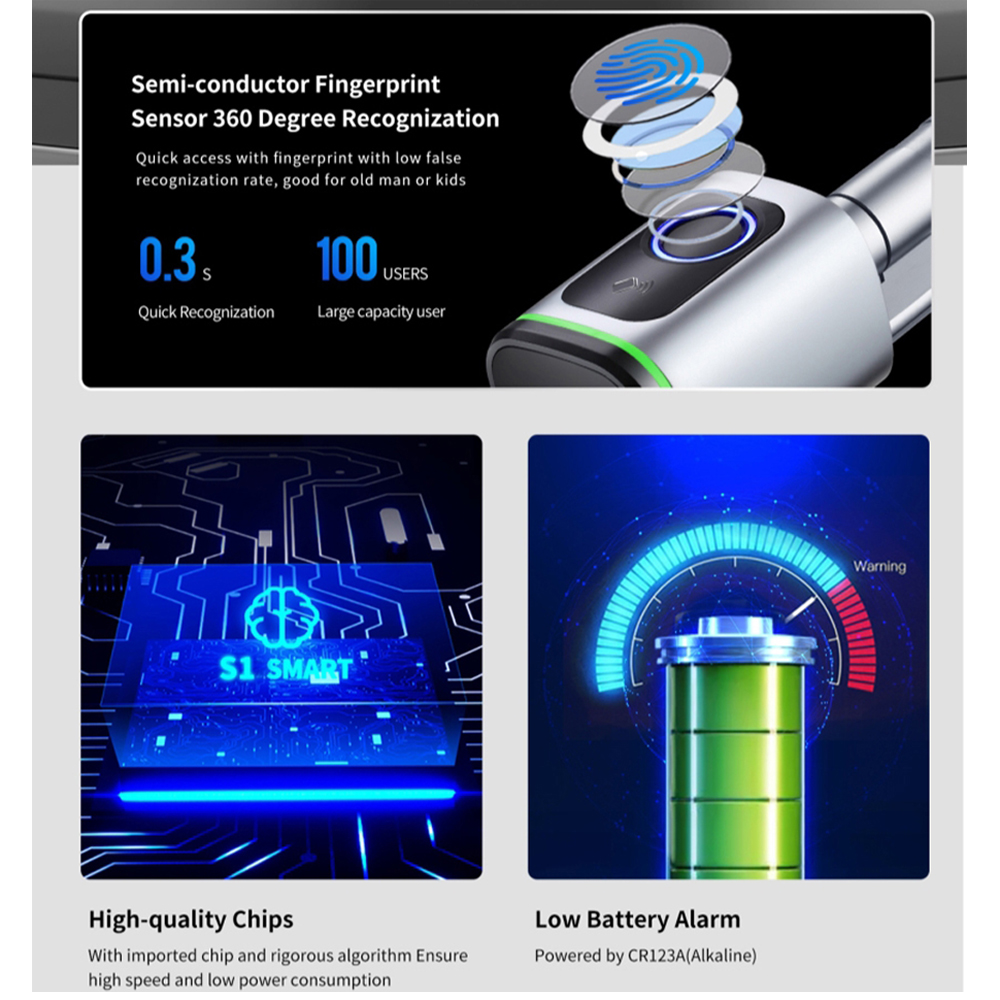 Zemismart-ble-スマート電子ドアロック,Tuya - Smart Garden Gate Lock のレビューと価格