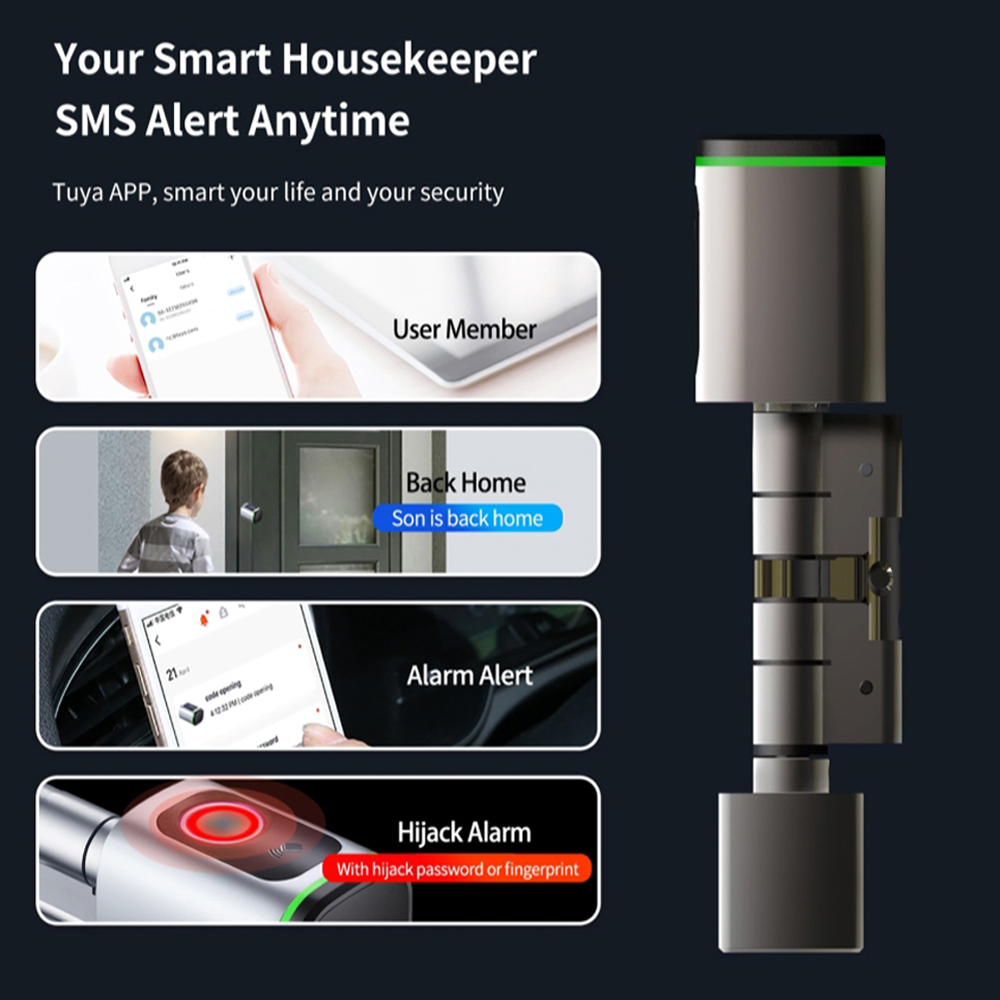 Zemismart-ble-スマート電子ドアロック,Tuya - Smart Garden Gate Lock のレビューと価格