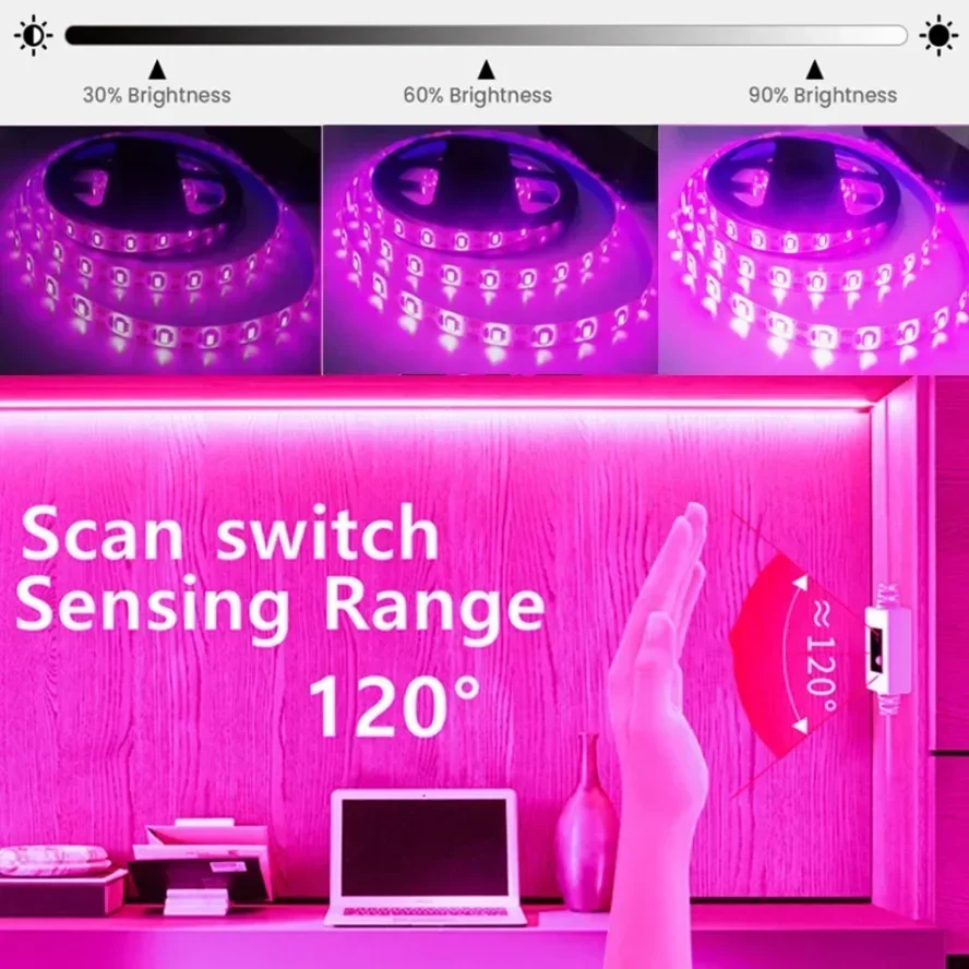USBタッチスイッチ調光式5V LED防水育成ライトフルスペ - Led Plant Light Strip のレビューと価格