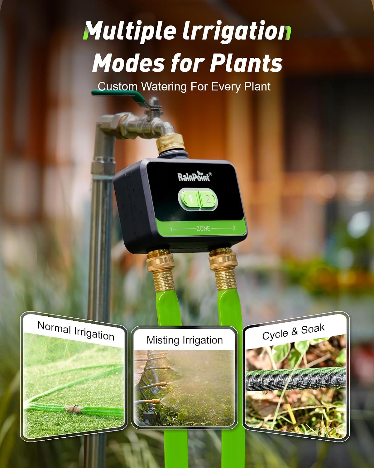 2ゾーンスマートWiFi水タイマー（ガーデンホース用、真鍮製 - Smart Garden Zone のレビューと価格