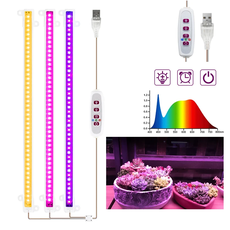 LED 成長ライト 5V USB フィトランプ フルスペクト - Led Plant Light Strip のレビューと価格