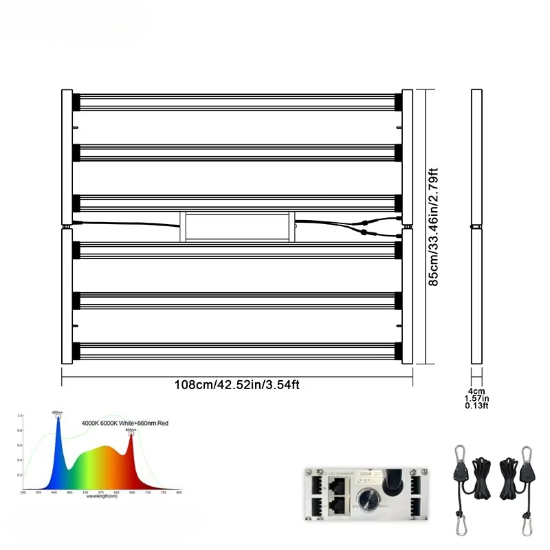 高出力業務用LED植物育成ライト 480W-600W 600 - Plant Grow Light Full Spectrum のレビューと価格
