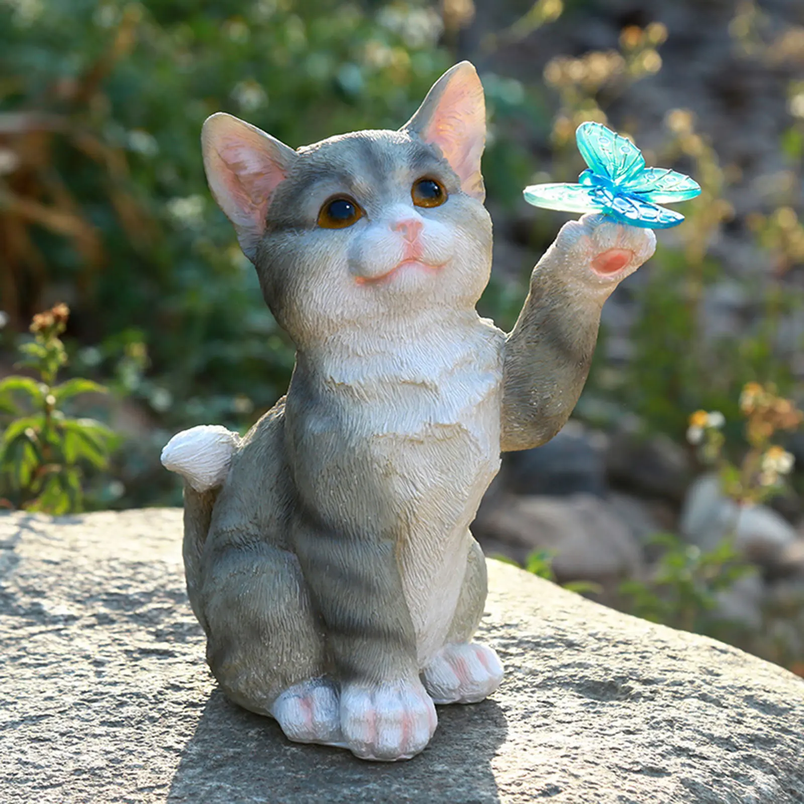屋外猫彫刻置物ペンダントガーデン LED ソーラーライトかわ - Smart Garden Light Camera のレビューと価格