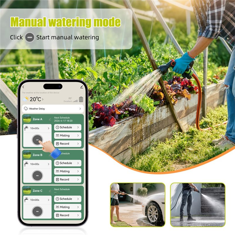 ABMH-Wifi スマートウォータータイマー 3 ゾーンガ - Smart Garden Zone のレビューと価格