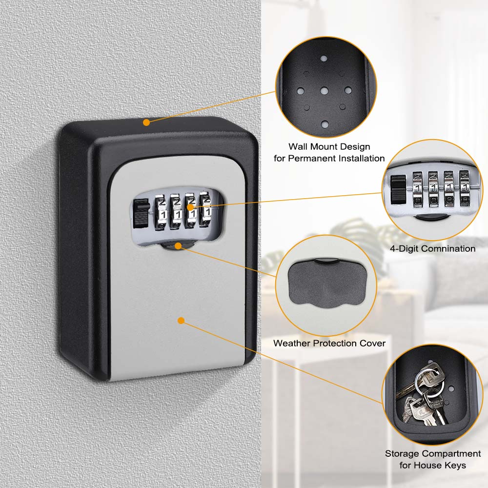 金属製のパスワードロック付き収納ボックス,4桁のパスワード付 - Smart Garden Gate Lock のレビューと価格
