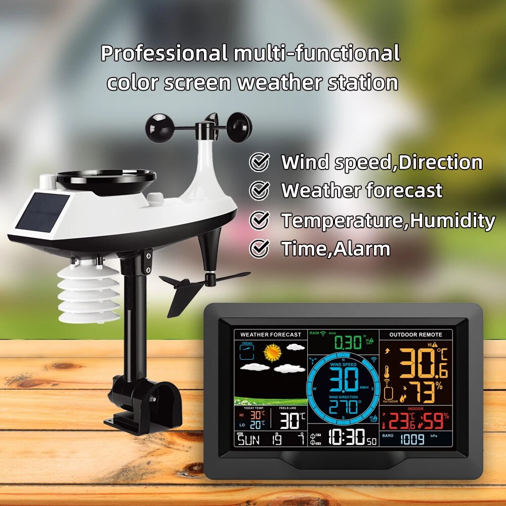 FJ3390A 機能的なプロフェッショナル気象観測所温度湿度 - Rain Gauge Digital のレビューと価格