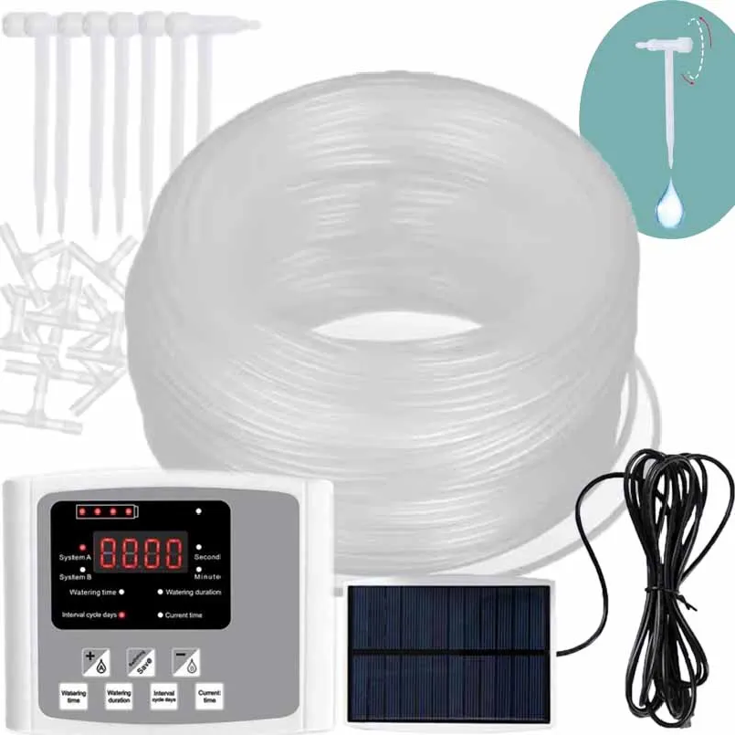 庭用調整可能バルブ点滴灌漑装置ダブルポンプコントローラータイ - Smart Garden Hose Timer のレビューと価格